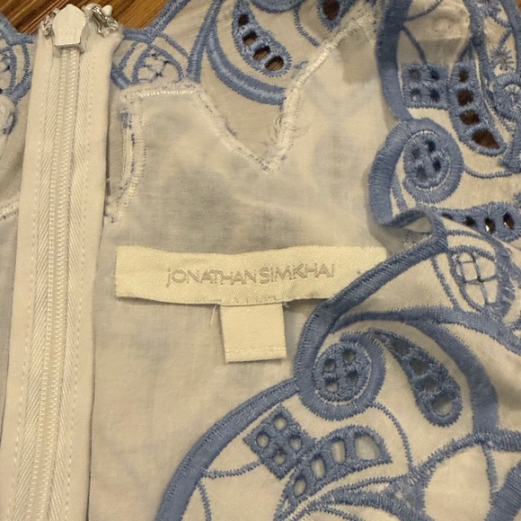 Jonathan Simkhai Blue and White Lace Mini Dress - Picture 4 of 5
